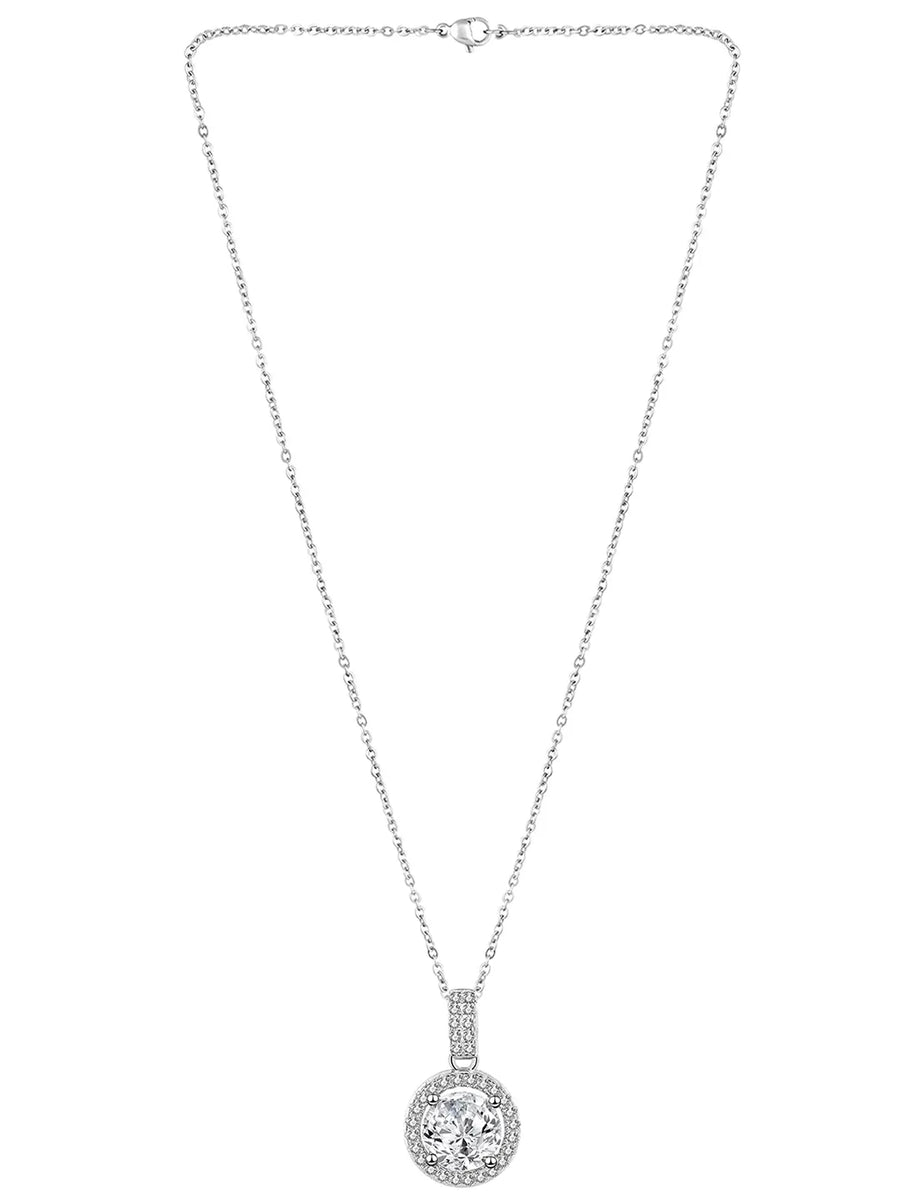 Halo Radiance Sparkling Round Pendant