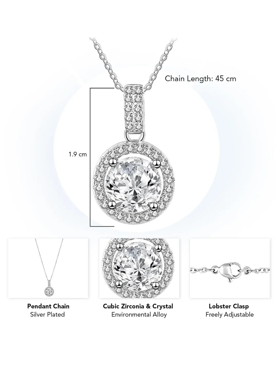 Halo Radiance Sparkling Round Pendant