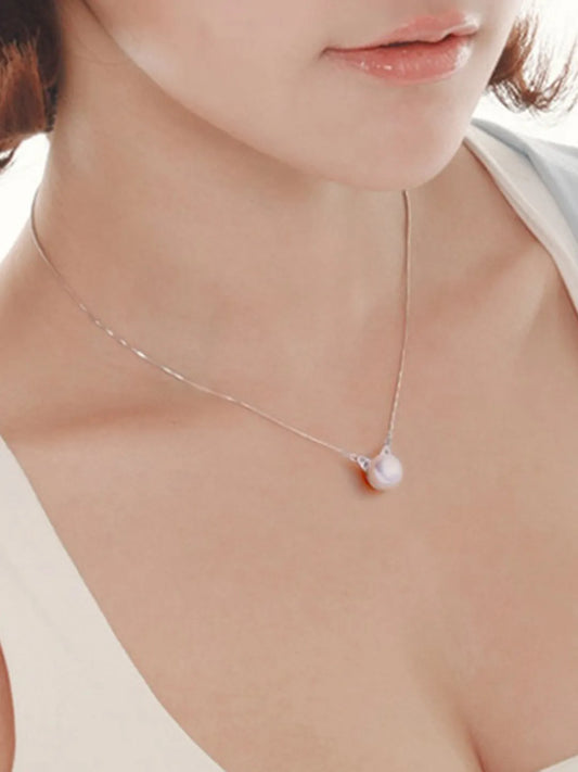 Feline Grace Pearl Cat Ear Pendant Chain
