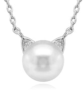 Feline Grace Pearl Cat Ear Pendant Chain