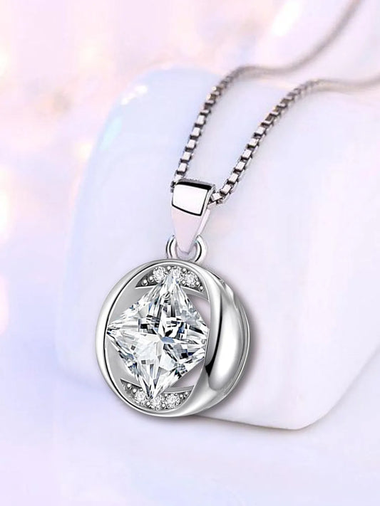 Gleaming Crystal Swirl Pendant Chain