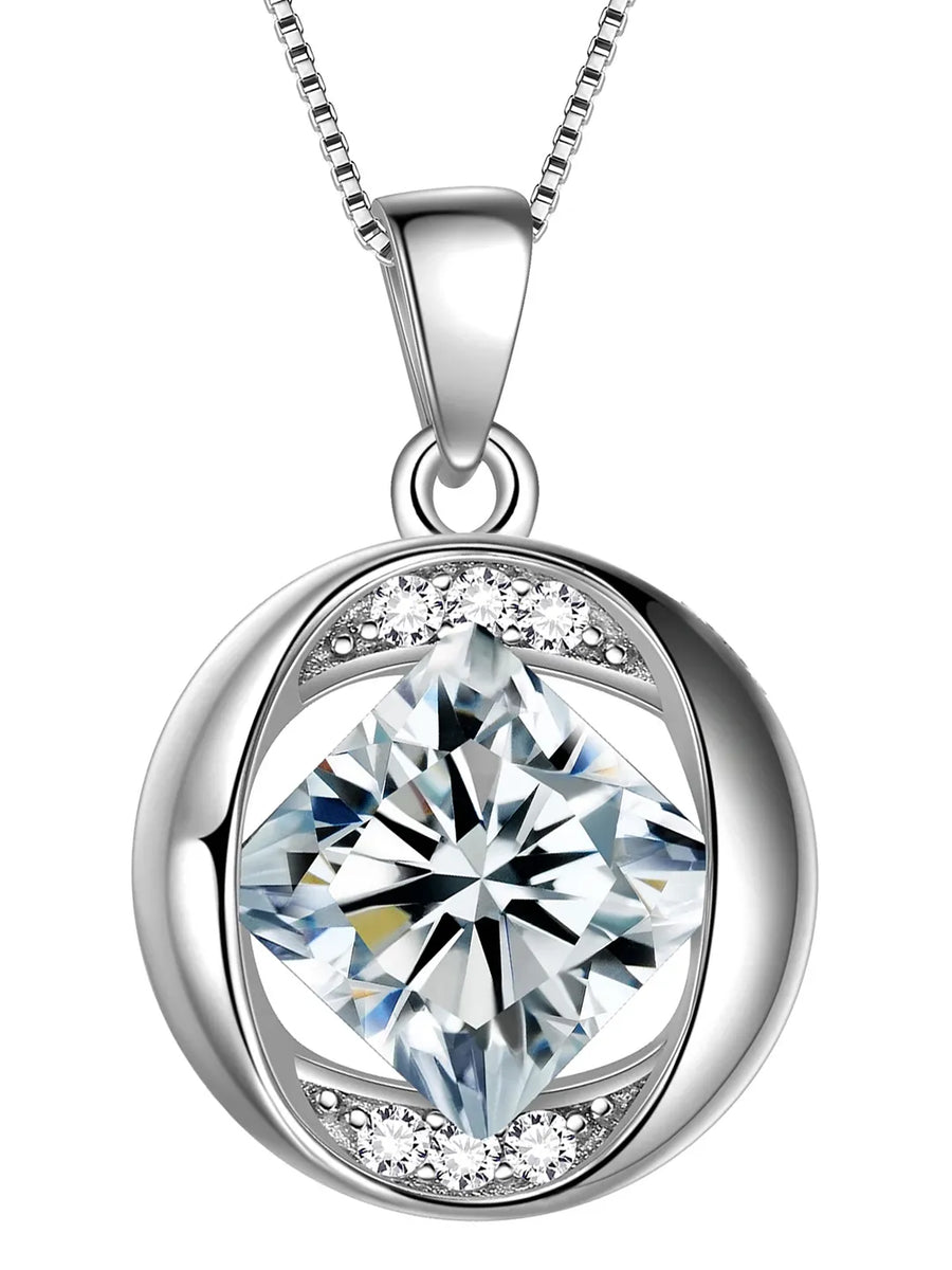 Gleaming Crystal Swirl Pendant Chain