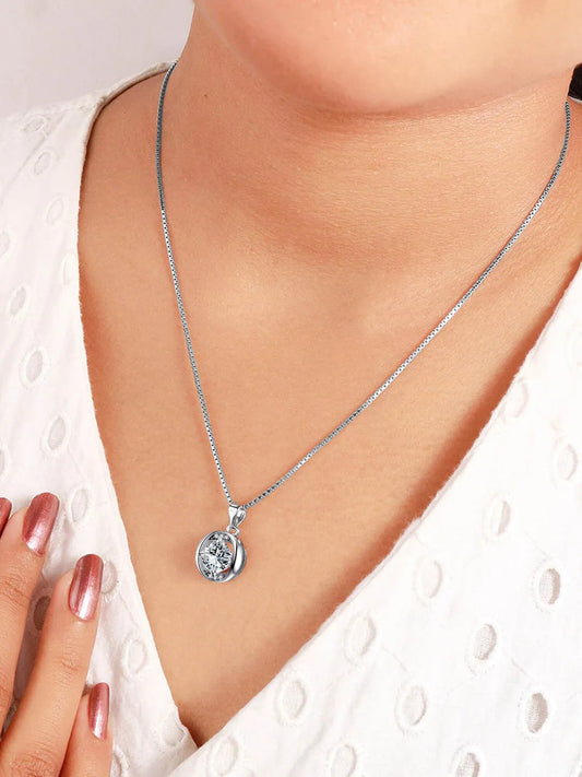 Gleaming Crystal Swirl Pendant Chain