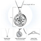 Gleaming Crystal Swirl Pendant Chain