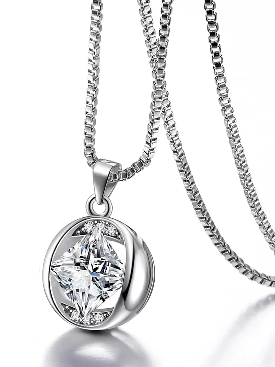 Gleaming Crystal Swirl Pendant Chain