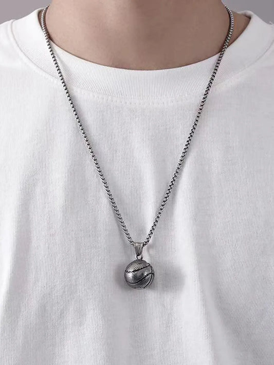 Charming Textured Sphere Pendant Chain