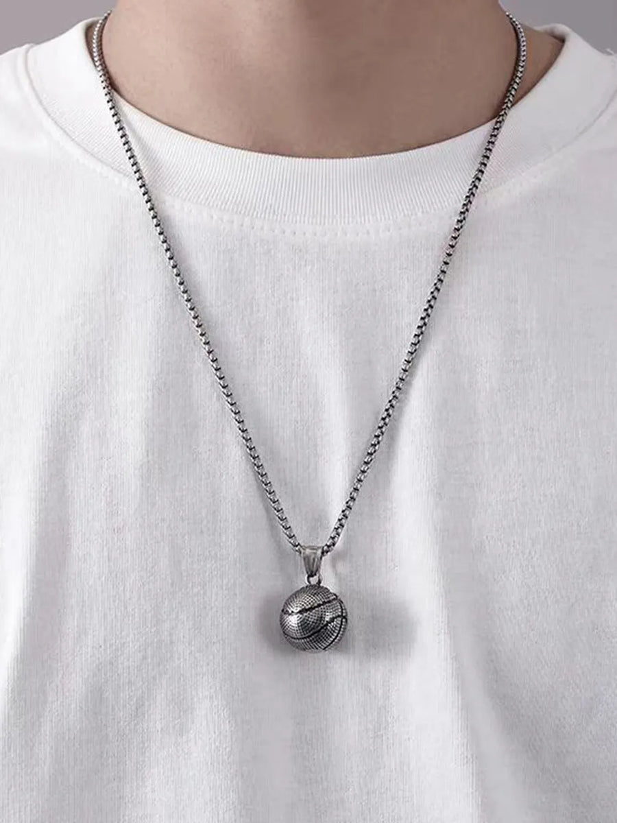 Charming Textured Sphere Pendant Chain