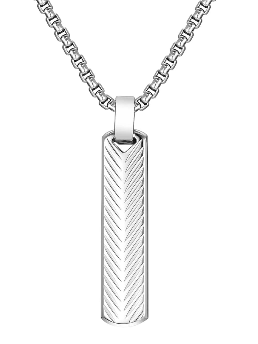 Chevron Cylinder Pattern Pendant Chain