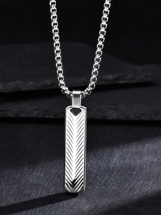 Chevron Cylinder Pattern Pendant Chain