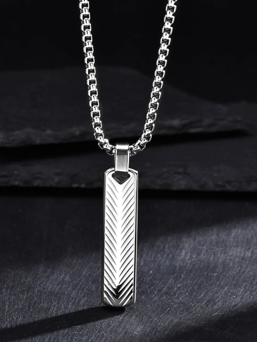 Chevron Cylinder Pattern Pendant Chain