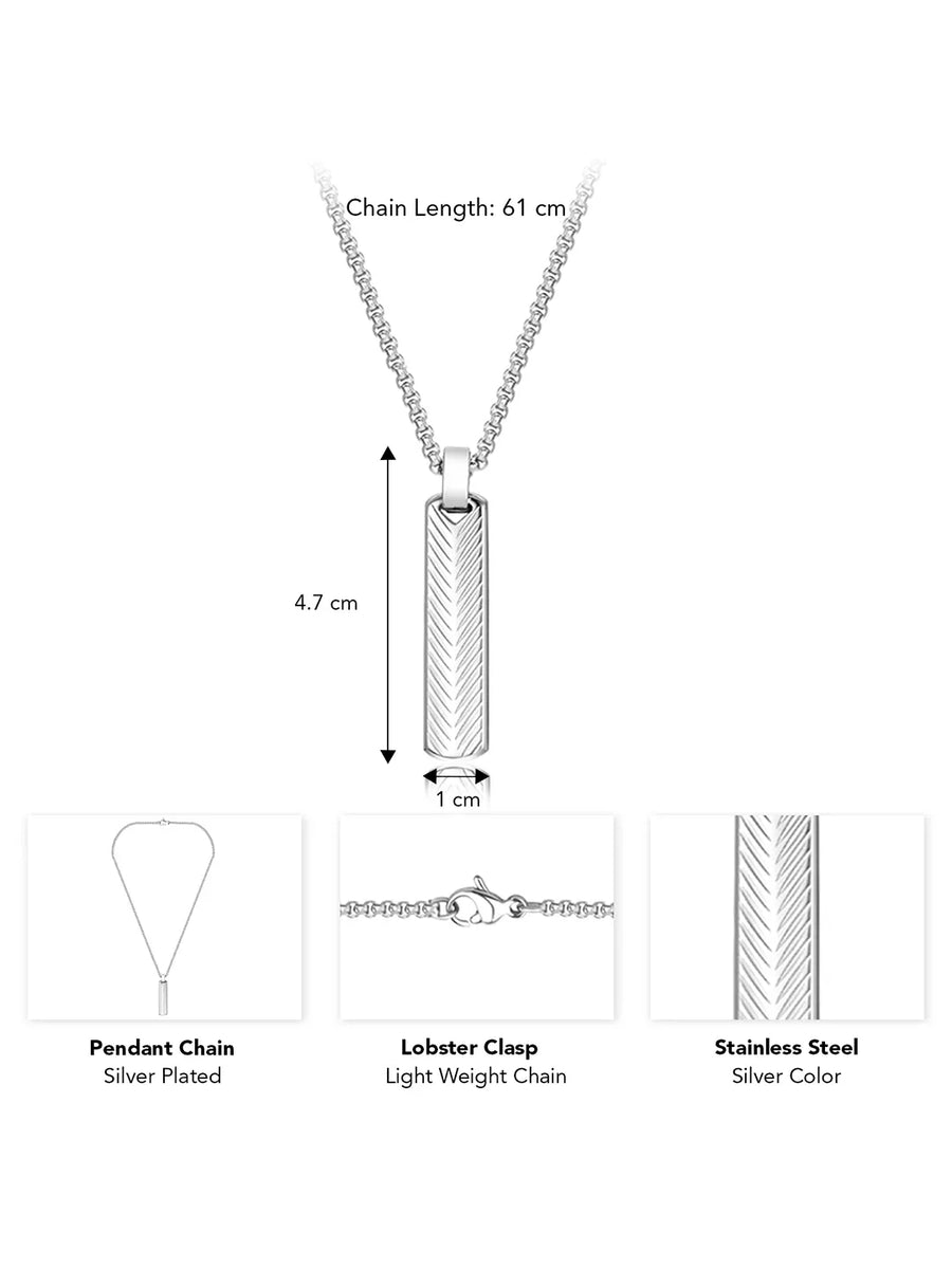 Chevron Cylinder Pattern Pendant Chain