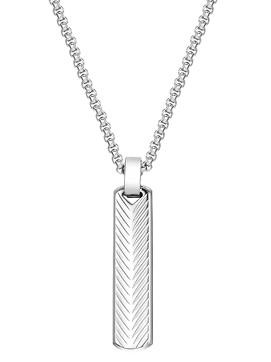 Chevron Cylinder Pattern Pendant Chain
