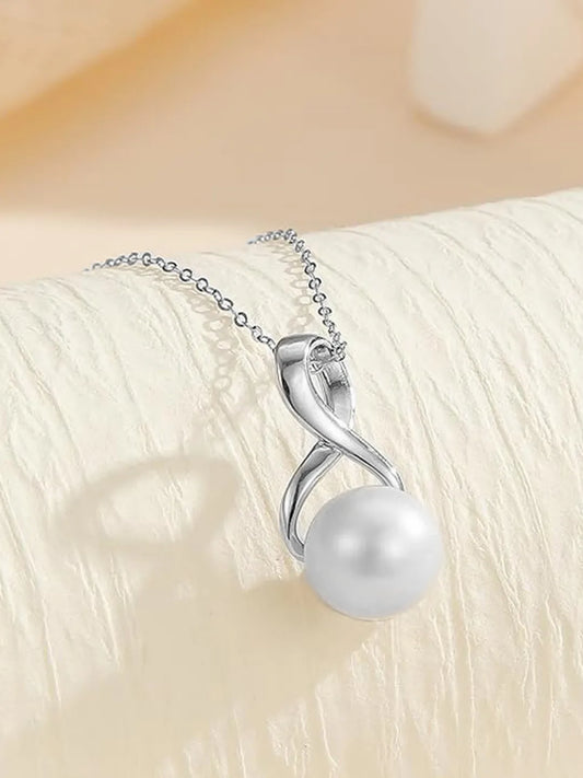 Infinity Pearl Charm Pendant Chain