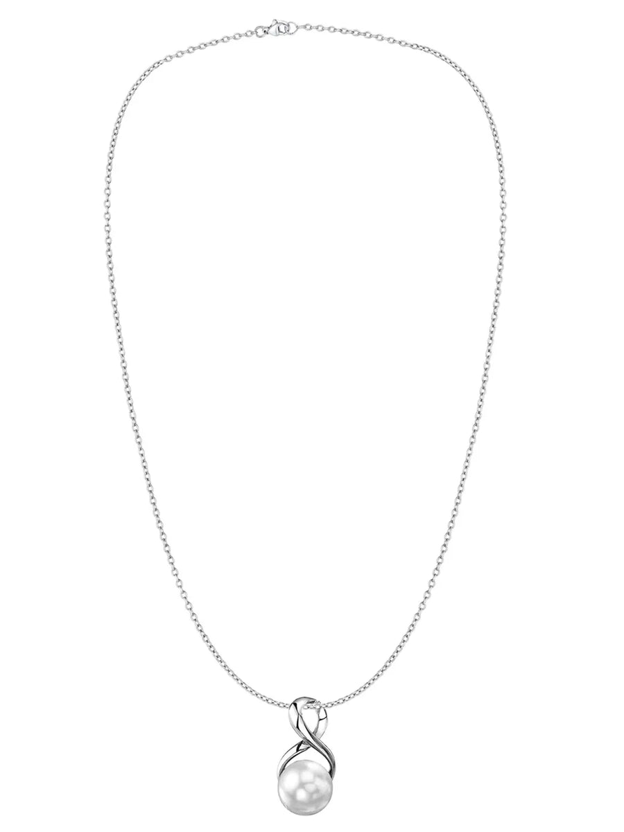Infinity Pearl Charm Pendant Chain
