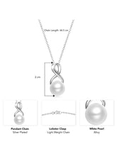 Infinity Pearl Charm Pendant Chain