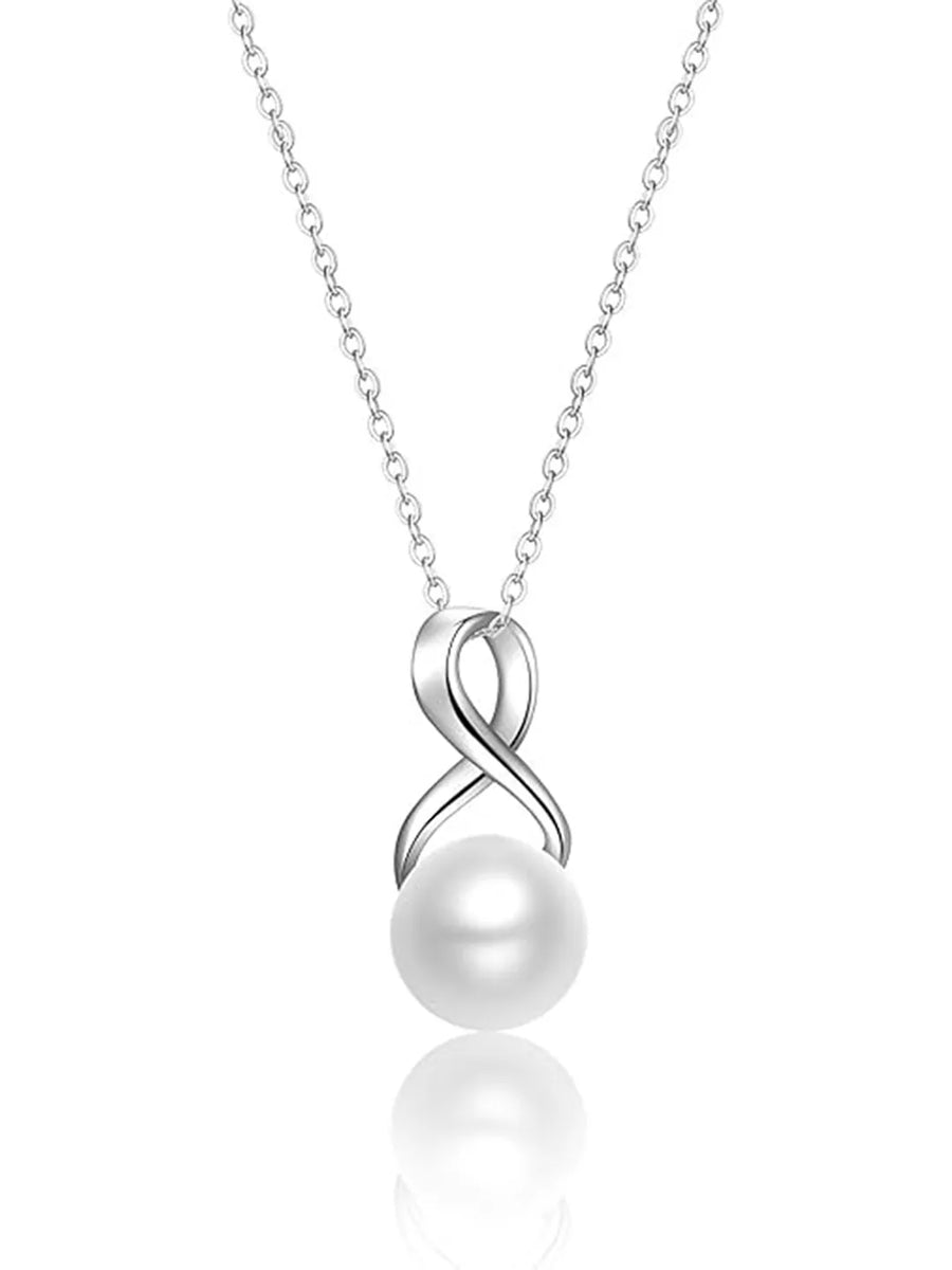 Infinity Pearl Charm Pendant Chain