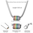 Peora Rainbow Stripe Charm Silver Necklace