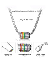 Peora Rainbow Stripe Charm Silver Necklace