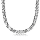 Dual Layer Cuban Chain Silver Necklace For Men
