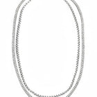 Dual Layer Cuban Chain Silver Necklace For Men