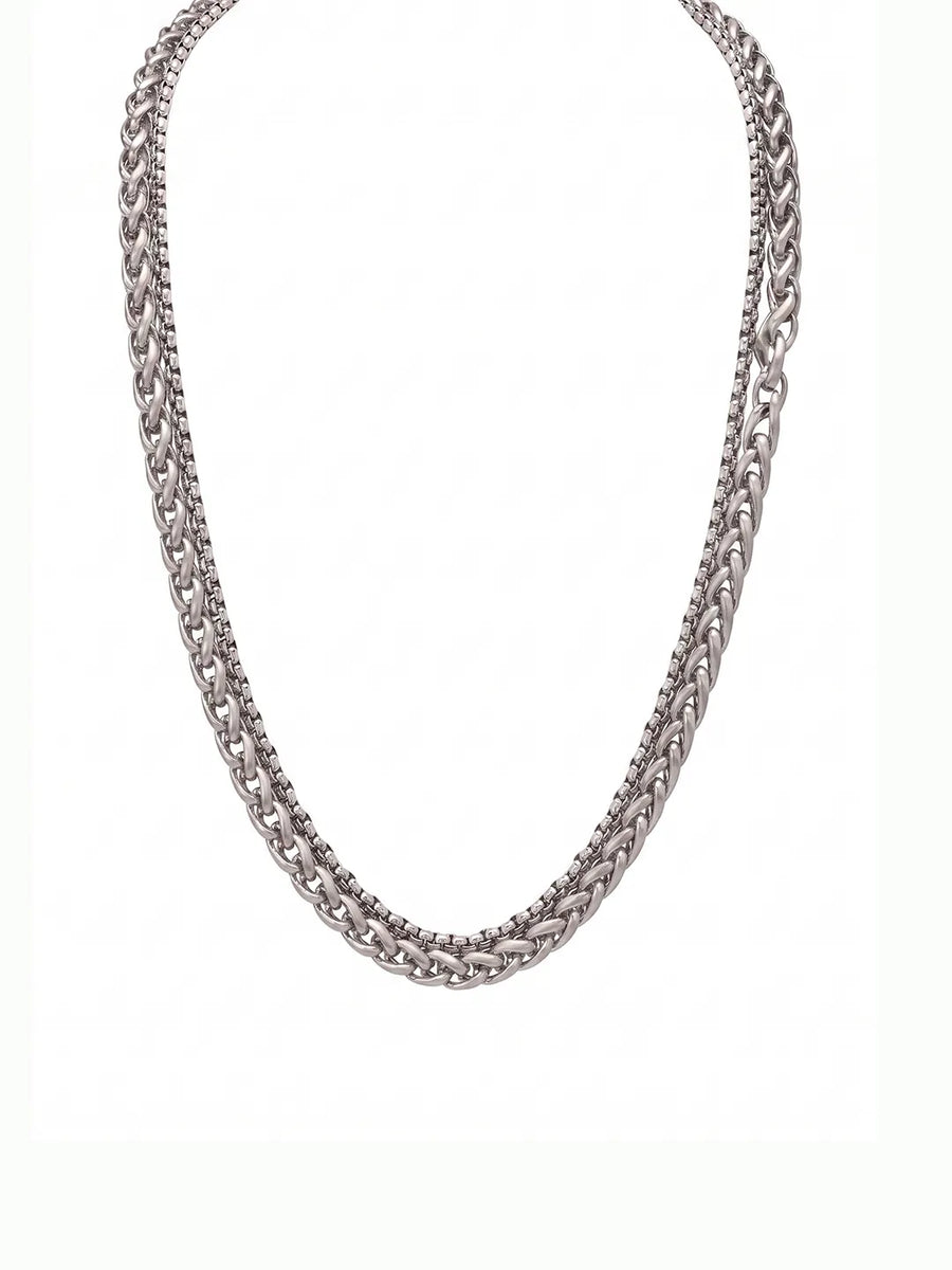 Peora Men's Cuban Chain Necklace - Silver