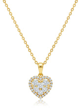 Classic Gold Heart Sparkle Pendant Necklace
