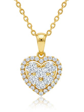 Classic Gold Heart Sparkle Pendant Necklace