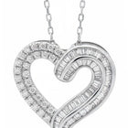 Peora Together Always Heart CZ Silver Necklace