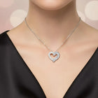Peora Together Always Heart CZ Silver Necklace