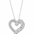 Peora Together Always Heart CZ Silver Necklace