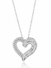 Peora Together Always Heart CZ Silver Necklace