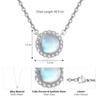 Peora Moonstone Halo Pendant Necklace
