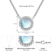 Peora Moonstone Halo Pendant Necklace