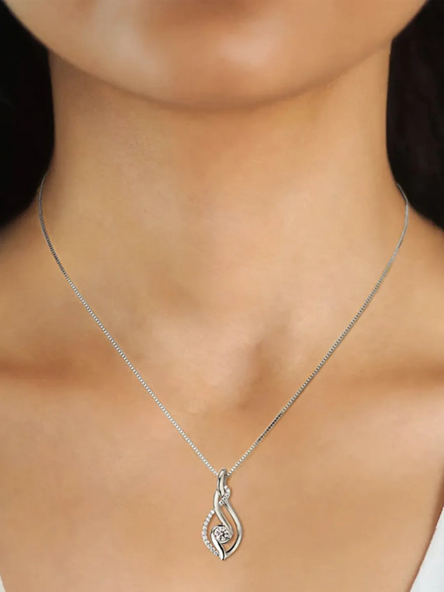 Silver Infinity Sparkle Pendant Necklace