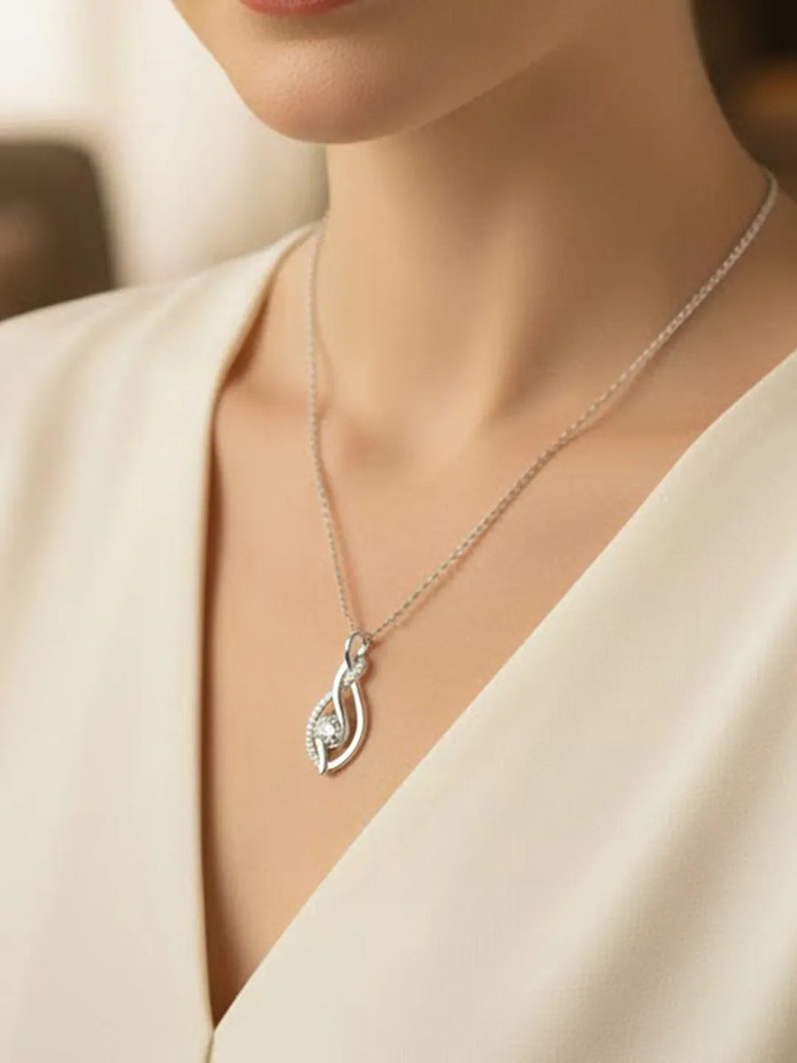 Silver Infinity Sparkle Pendant Necklace