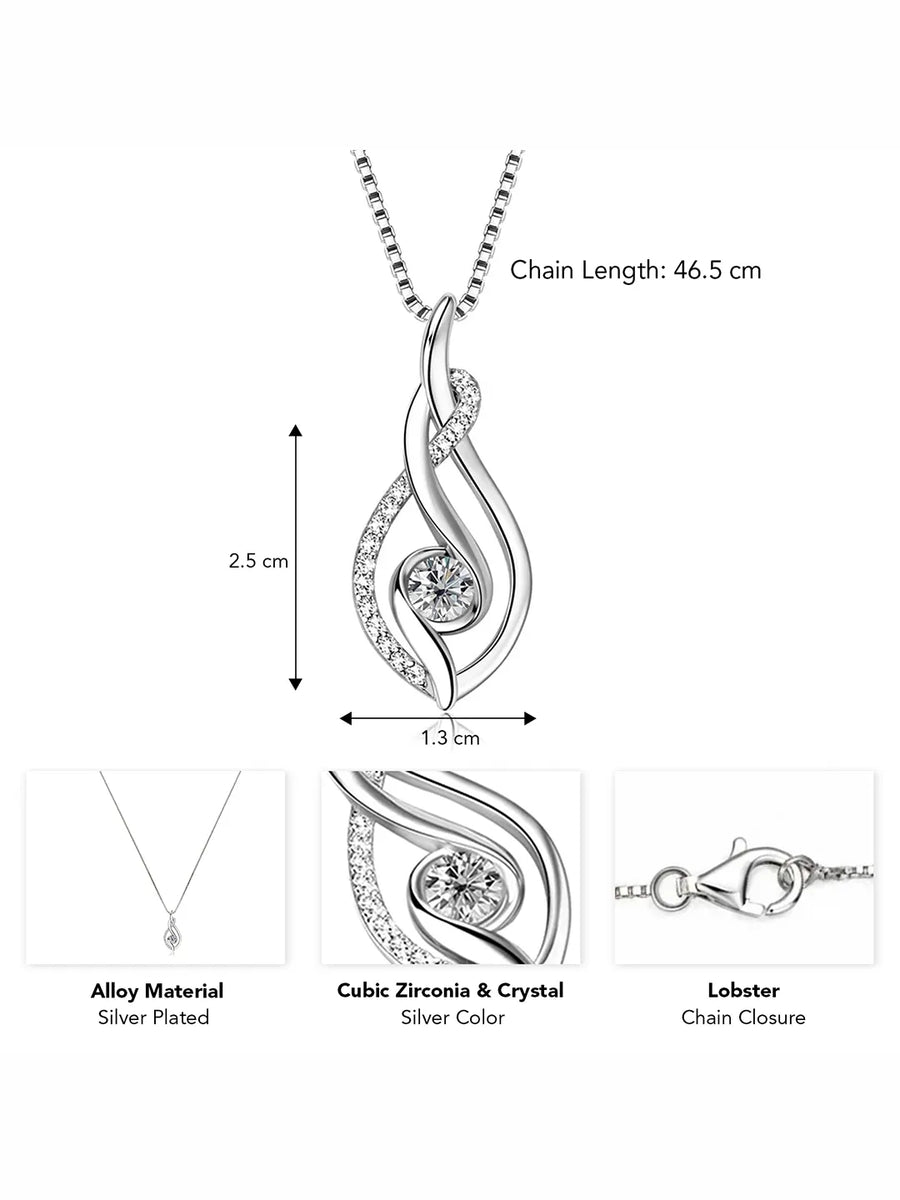Silver Infinity Sparkle Pendant Necklace