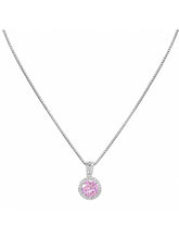 Peora Sparkling Pink Necklace - Silver