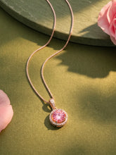Peora Sparkling Pink Necklace - Silver