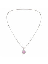Peora Sparkling Pink Necklace - Silver