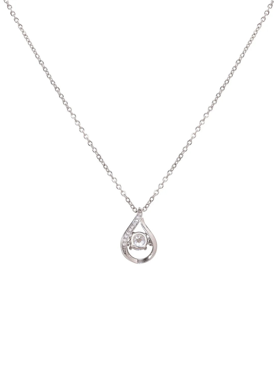 Peora Floating Teardrop Crystal Pendant Necklace