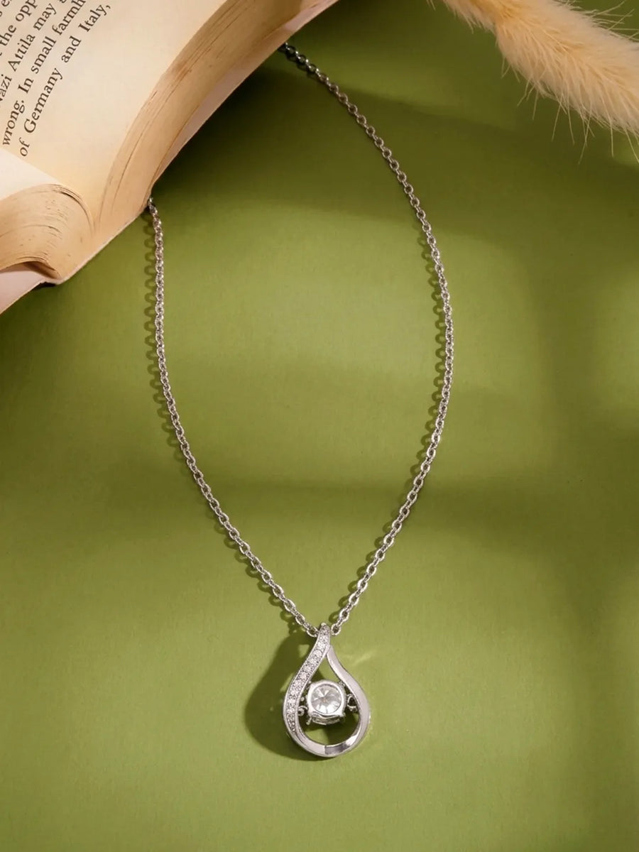 Peora Floating Teardrop Crystal Pendant Necklace
