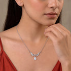 Rhodium Plated CZ Crystal Necklace