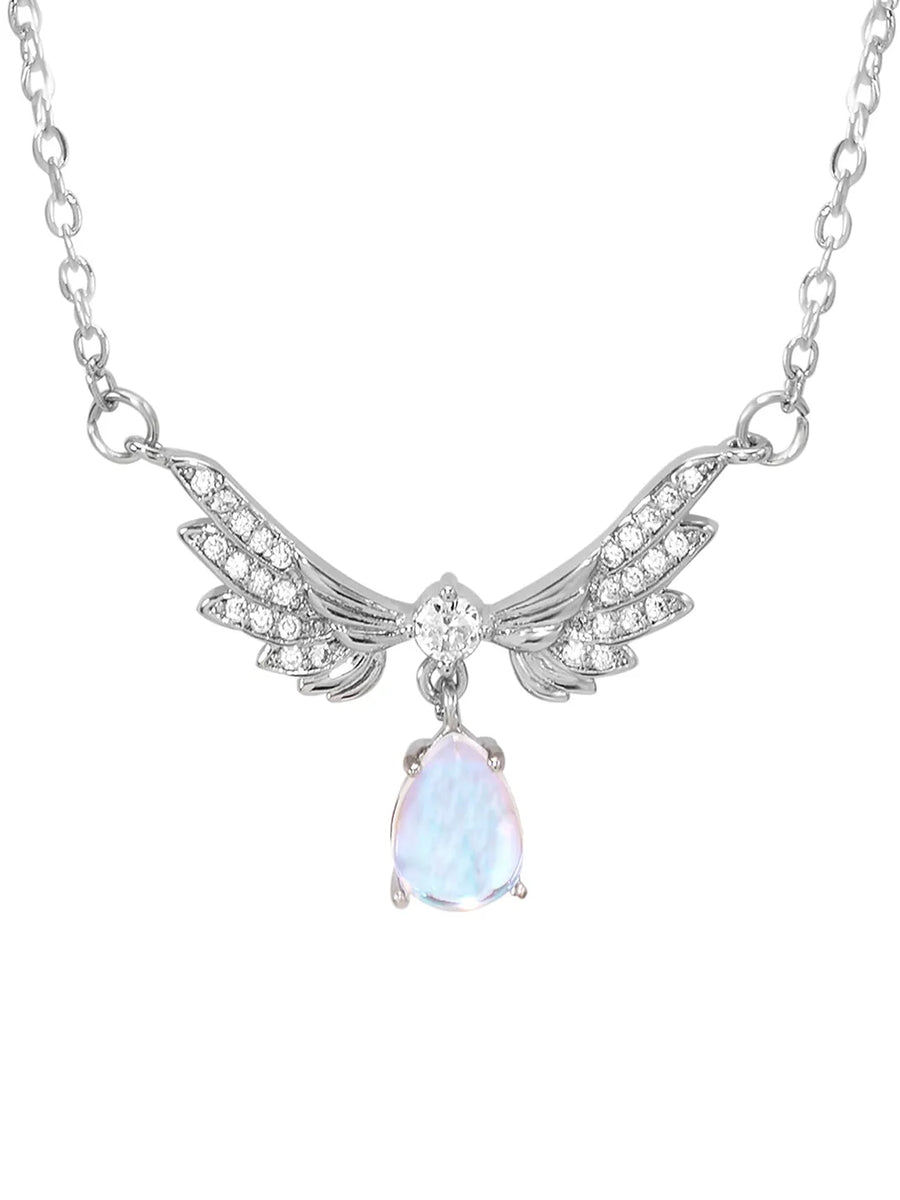 Rhodium Plated CZ Crystal Necklace