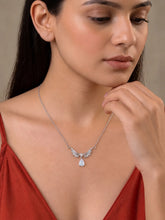 Rhodium Plated CZ Crystal Necklace