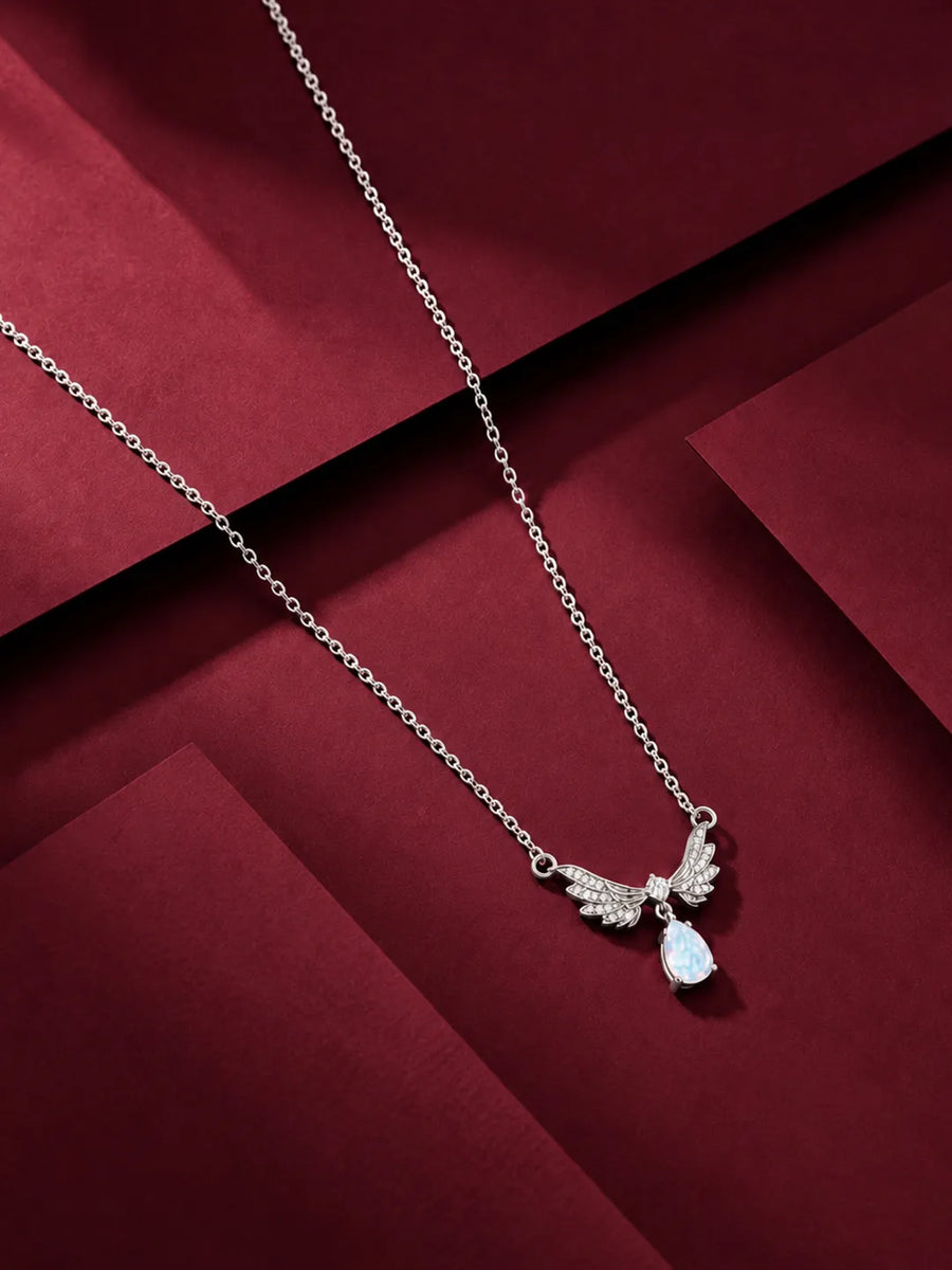 Rhodium Plated CZ Crystal Necklace