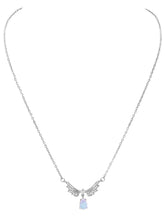 Rhodium Plated CZ Crystal Necklace