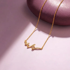 Peora Minimal Infinity Wave Necklace - Gold