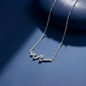 Peora Minimal Infinity Wave Necklace - Silver