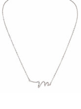 Peora Minimal Infinity Wave Necklace - Silver