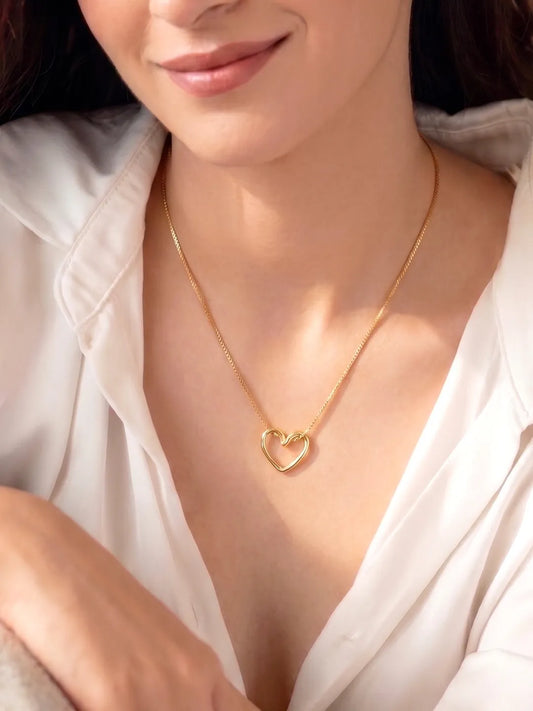Peora Heart Pendant Chain  - Gold